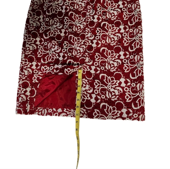 NWT Talbots Size 6 Pencil Skirt Red & White - Picture 6 of 14
